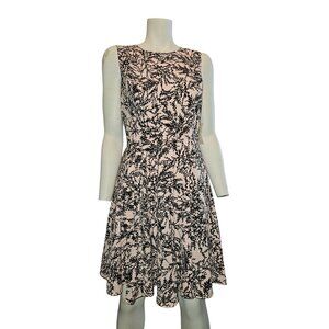 Maison Jules Sleeveless Pink & Black Floral Feminine Coquette Dress Women M